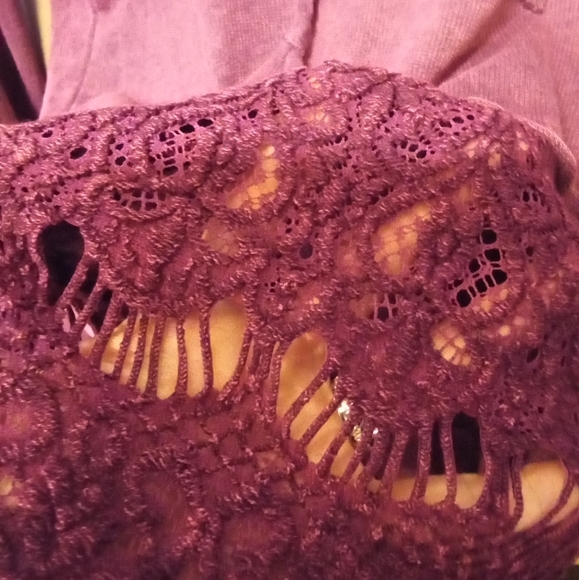 Maurice's burgundy lace hoodie. - Picture 4 of 5